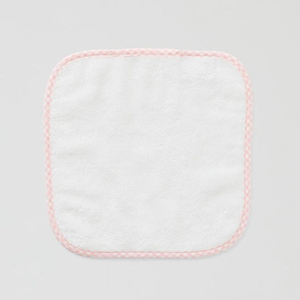 Baby Washcloths - Light Pink Gingham on White