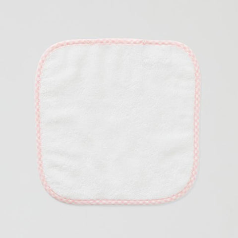 Baby Washcloths - Light Pink Gingham on White