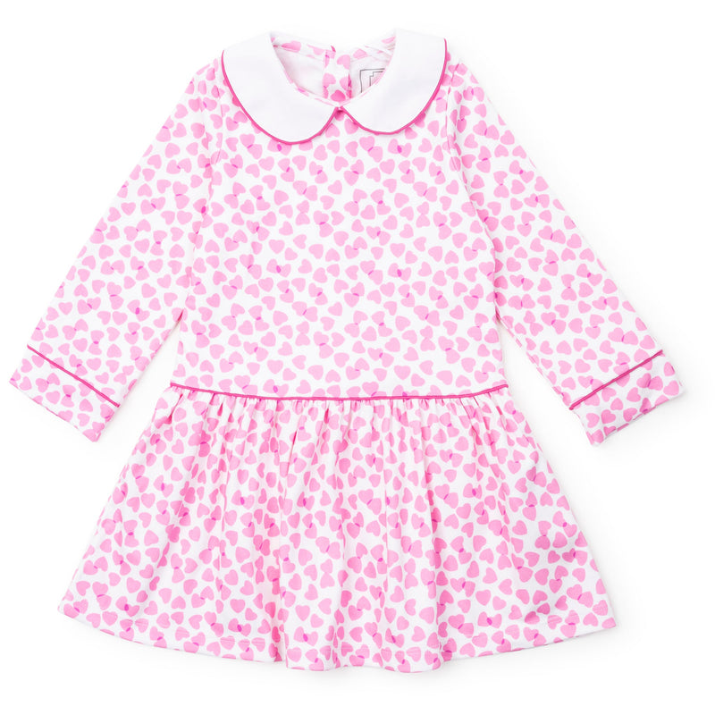 Lillian Girls Dress - Confetti Hearts Pink