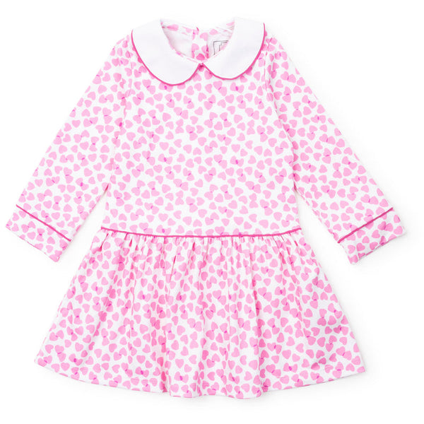 Lillian Girls Dress - Confetti Hearts Pink
