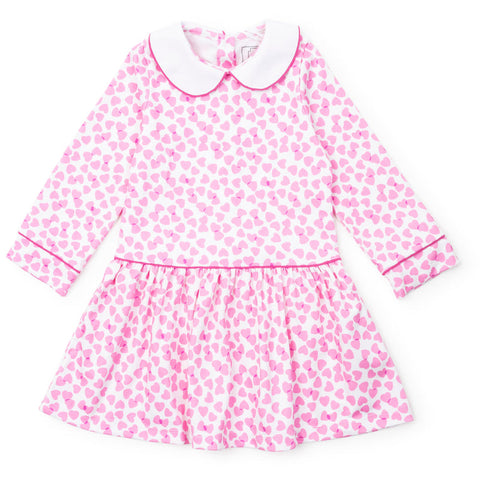 Lillian Girls Dress - Confetti Hearts Pink