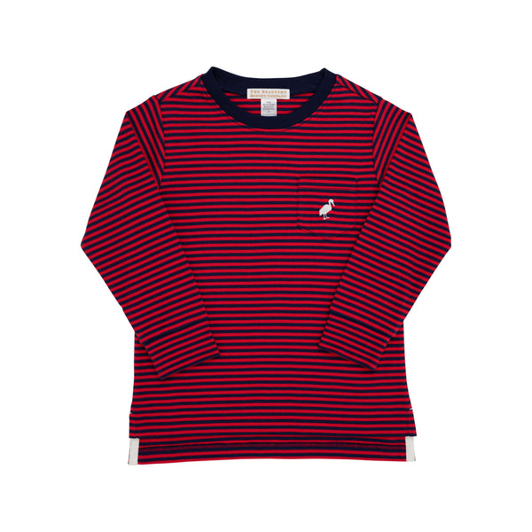 Long Sleeve Carter Crewneck - Richmond Red/Navy Stripe