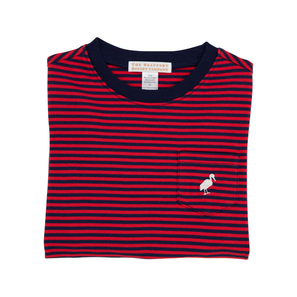 Long Sleeve Carter Crewneck - Richmond Red/Navy Stripe