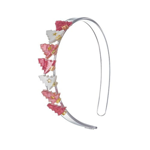 Mini Christmas Tree Pink Pearlized Headband