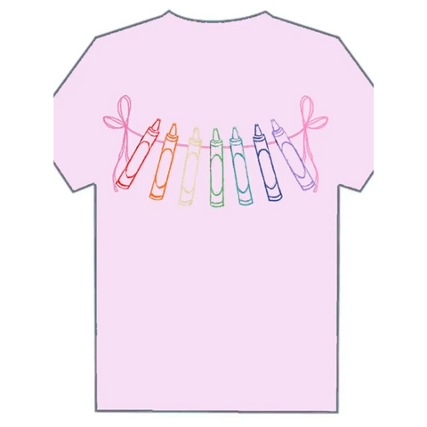 Pink Crayons with Bows SS T-Shirt