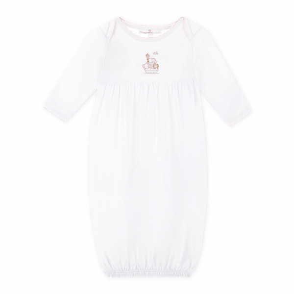 Noah's Ark Gathered Gown - Pink
