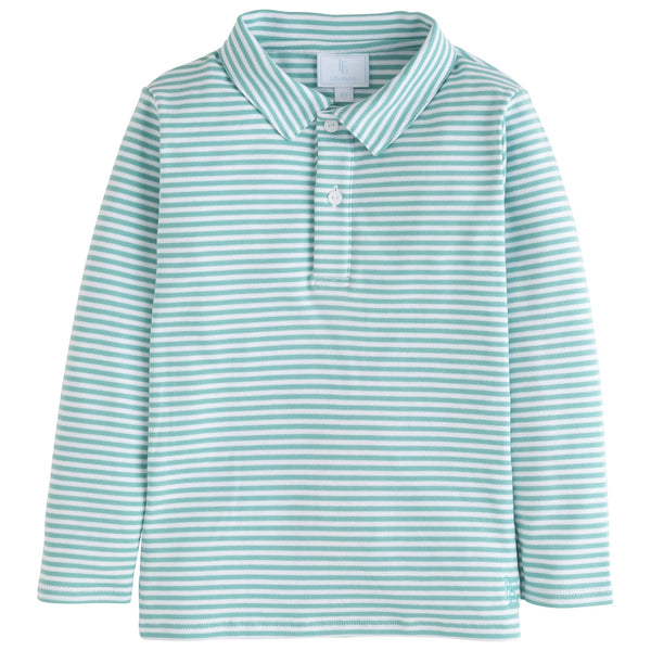 Long Sleeve Striped Polo