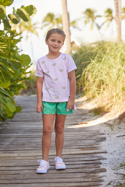 Embroidered Tie Tee - Watermelons