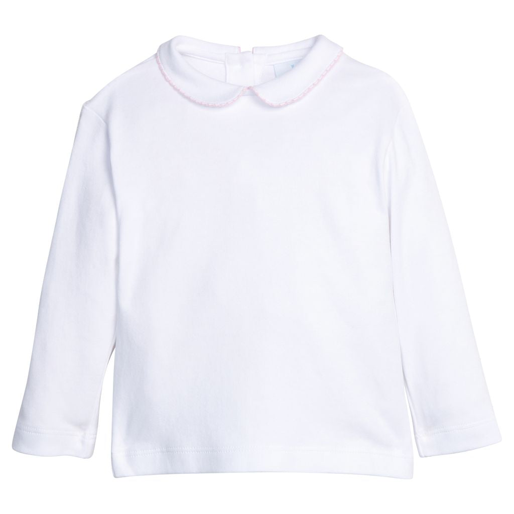 Peter Pan Picot Shirt - Light Pink