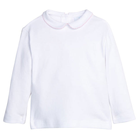 Peter Pan Picot Shirt - Light Pink
