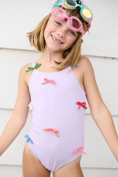 Lottie Suit - Lavender Multi Bow Applique