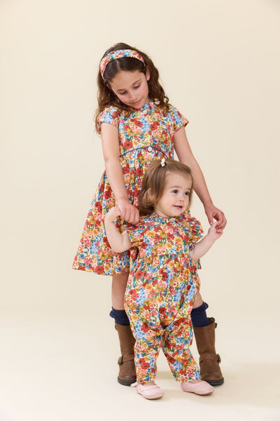 Girls Fatima Dress - Watercolor Meadow