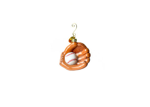 Baseball Glove Glass Ornament