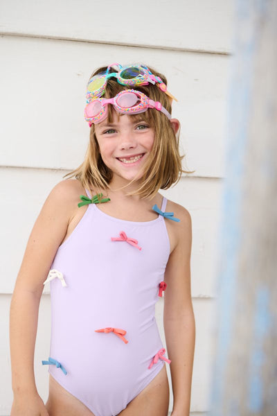 Lottie Suit - Lavender Multi Bow Applique