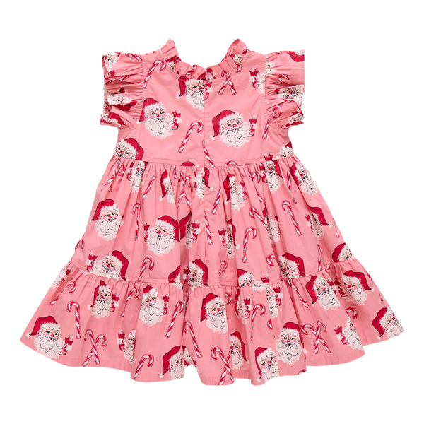 Jennifer Dress - Pink Candy Cane Santa