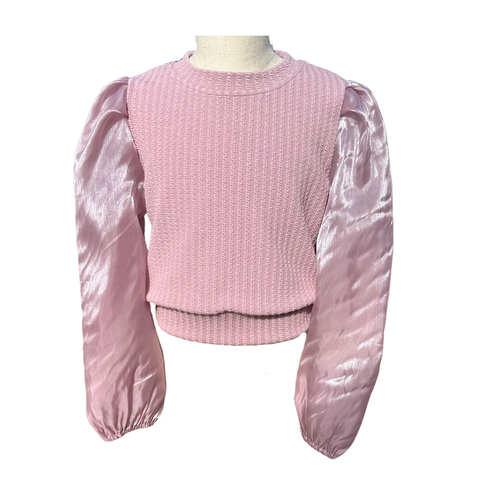 Peyton Sweater - Top Textured Pink/Shimmer