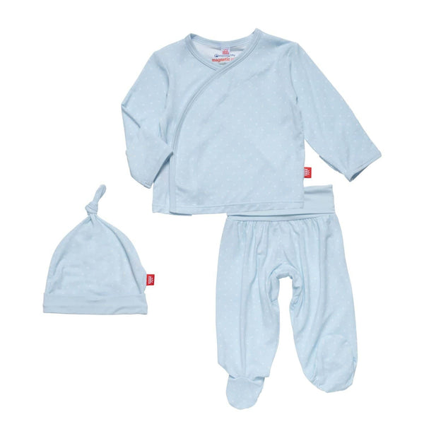 Magnetic Take-Me-Home Kimono Set - blue dot