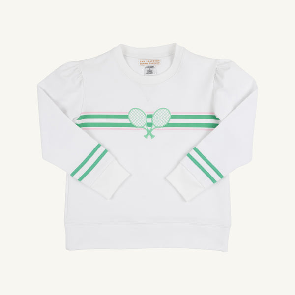 Cassidy Comfy Crewneck Puff Sleeve - Tennis Rackets