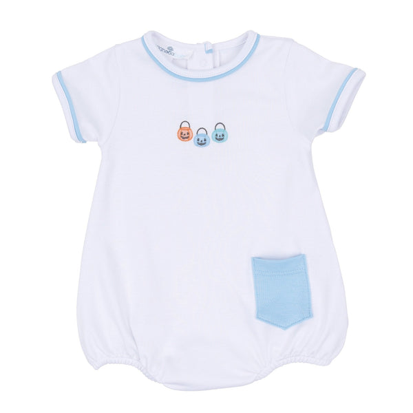 Pumpkin Party Short Sleeve Bubble - Blue