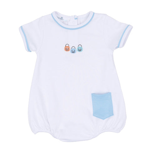 Pumpkin Party Short Sleeve Bubble - Blue