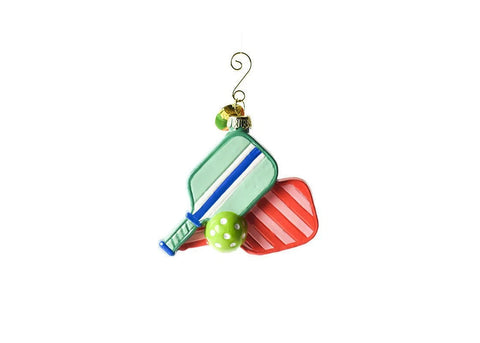 Pickleball Shaped Glass Ornament