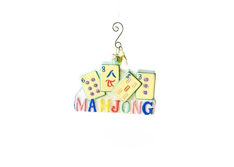 Mahjong Shaped Glass Ornament