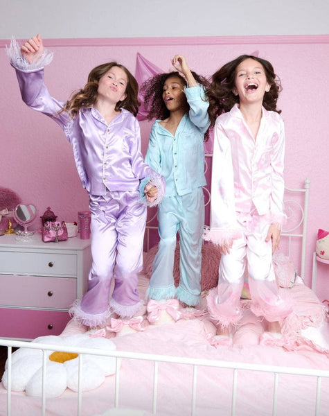 Lavender Feather Silky Pajamas