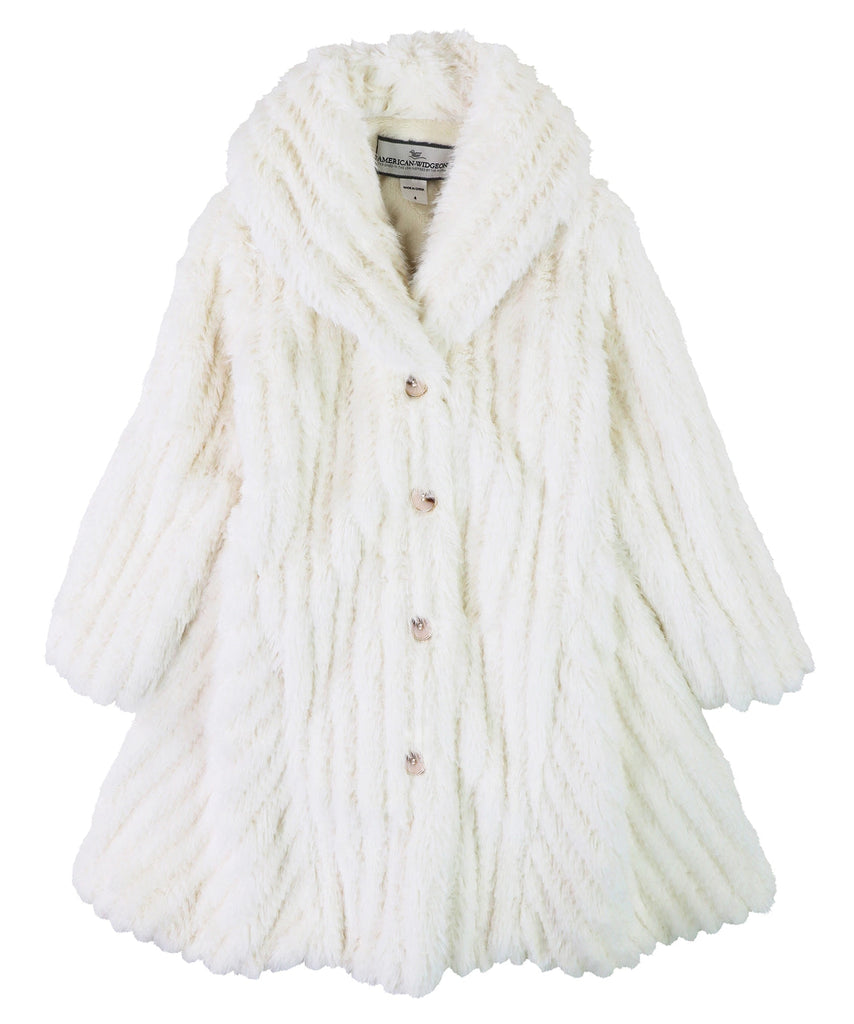 Shawl Flounce Coat - Coconut Stripe