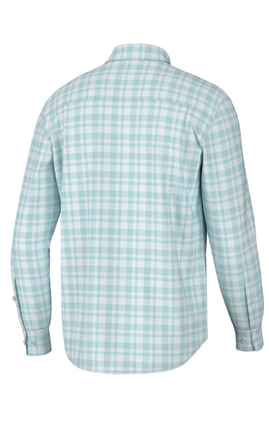 Hadley Luxe Lite Button Down - Bermuda Plaid Pool Water