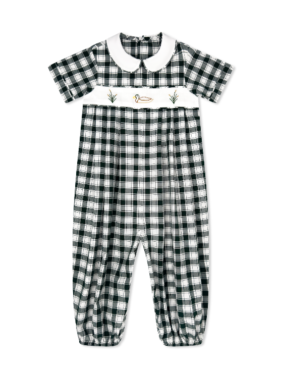 River Romper - Gardner Green Check, mallard