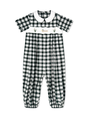 River Romper - Gardner Green Check, mallard