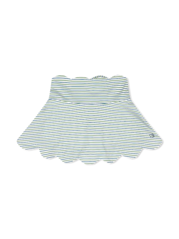 Zoe Scallop Skort - Pistachio Green & BRB Stripe