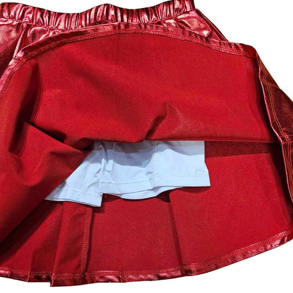 Zoe Metallic Red Skirt