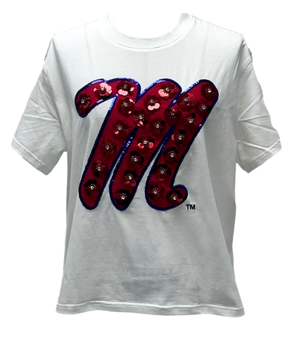 Ole Miss Sequin Flower Tee