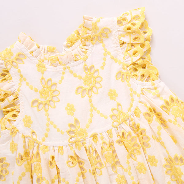 Cynthia Dress - Bright Yellow Eyelet