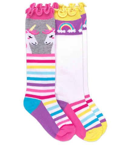 Unicorn Rainbow Stripe Knee High Socks