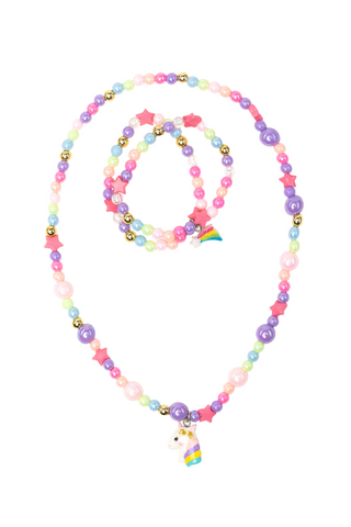 Cheerful Starry Unicorn Necklace/Bracelet Set
