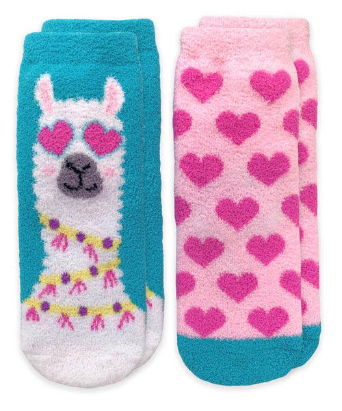 Llama Hearts Fuzzy Sock Set