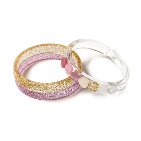 Centipede Hearts Pearl Shades Bangle Set