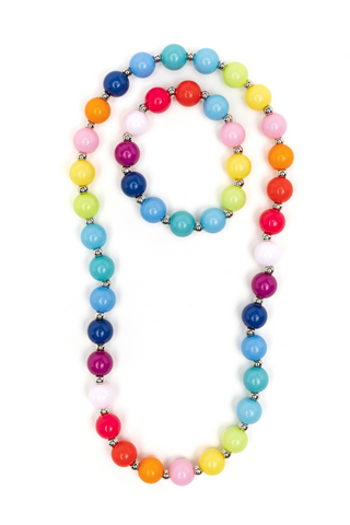 Beaded Bubblegum Necklace/Bracelet Set